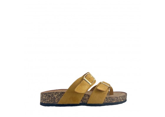 Sandalia Cuña Doble Hebilla De Dedo